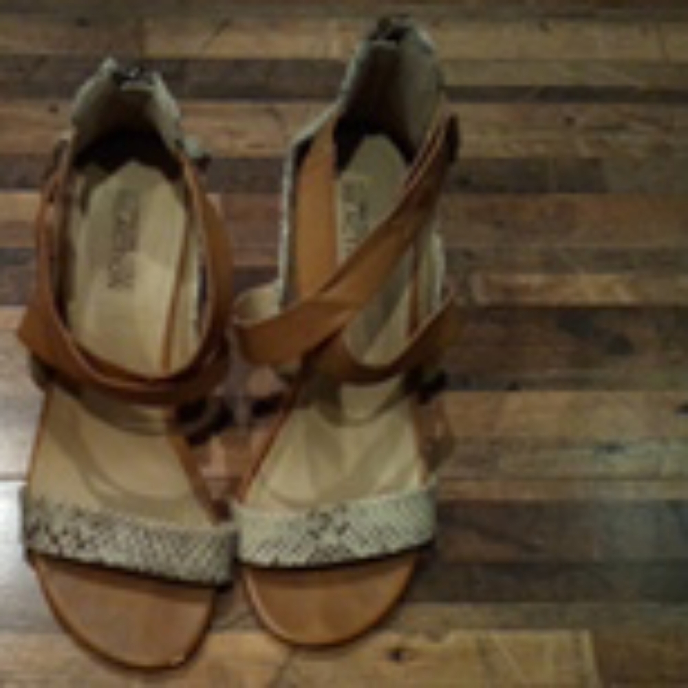 Snake skin wedges